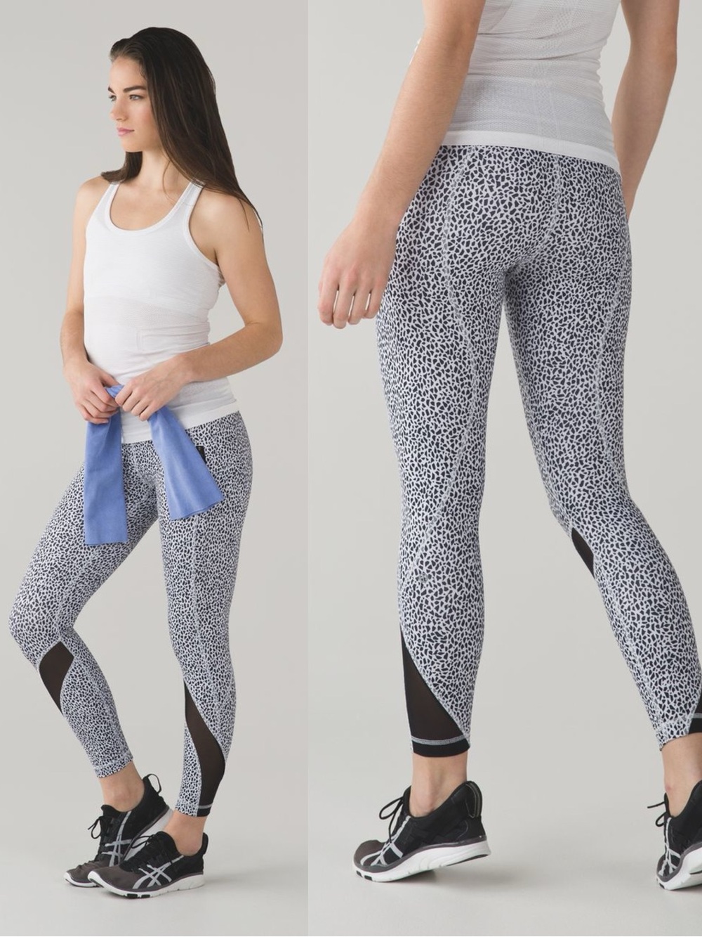 Lululemon Inspire Tight II in Miss Mosaic White Black Leggings